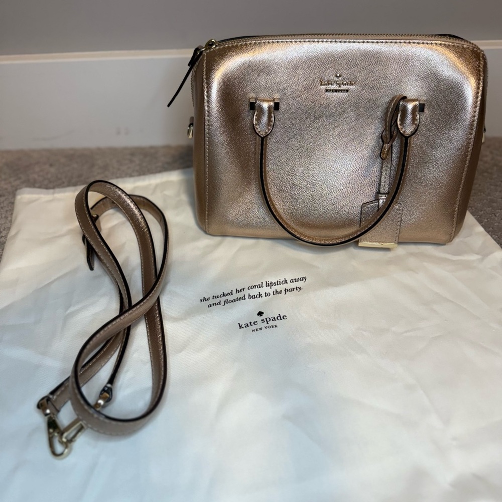 Kate Spade Rose Gold Purse with Dust Bag